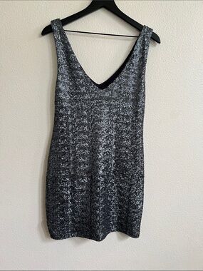 BACKSTAGE Australia BodyCon Sleeveless Gunmetal Sequins Mini Dress Women Size M